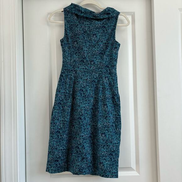 Lilly Pulitzer Women’s Cursive Cowl Neck Sheath Pencil Dress Sz 0 - Picture 2 of 10